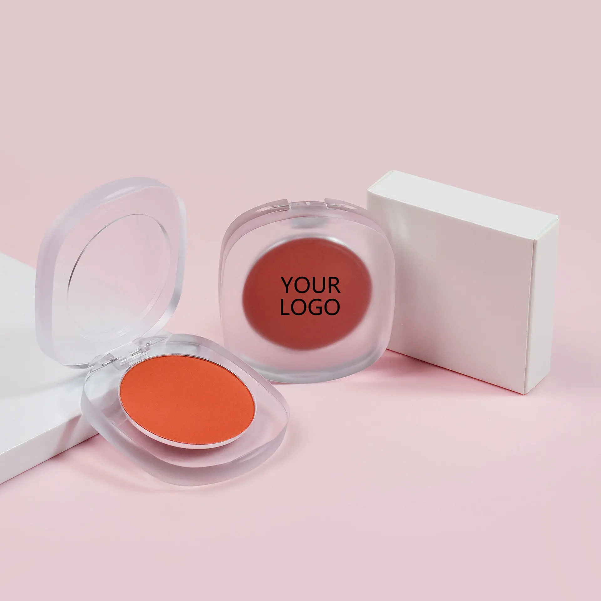 Ultra-fine silk blush pink logo highlights natural blush nude powder matte light dark blush plate