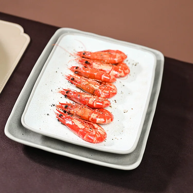 PITO HoReCa porcelain serving dishes dinnerware 10.25 inch Hand oblong dish plates ceramic for restaurant catering