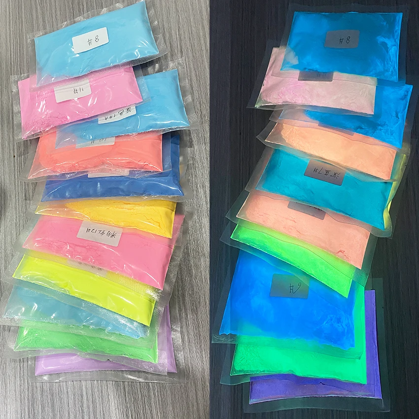 Glow nail polish pigment powder dust glowing in the dark powder for nail art DIY painting photoluminescent