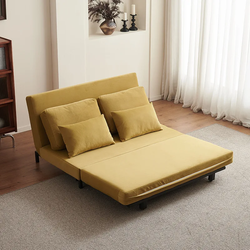 Modern Small Apartment Fabric Multifunctional Folding Pull Out Double Sleeping Sofa Bed 2 Seater Low Price Living Room Furniture