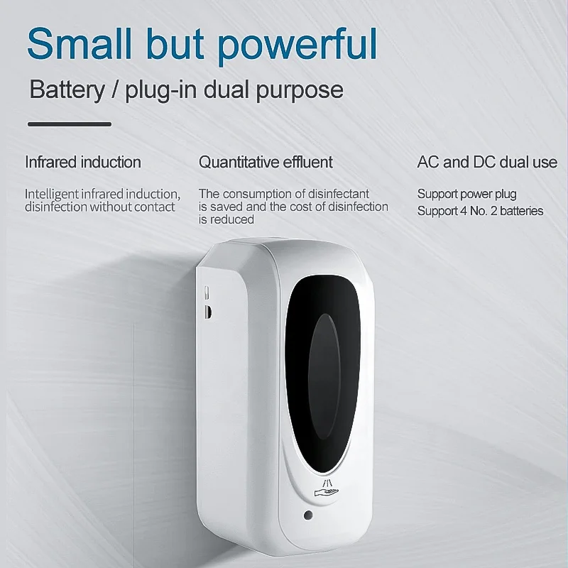 Toilet bathroom Wall mount 1000ml Hands touch free Gel Spray Foam pump hand Santiizer Liquid Soap Dispenser