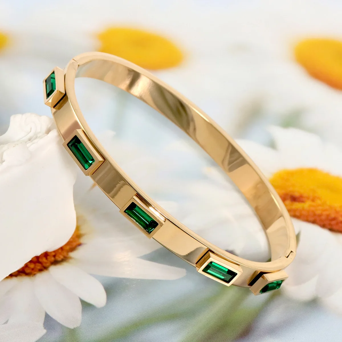 Luxury Fashion Gold Plated Stainless Steel Colorful Diamond Bracelet Bangle Bracelets for Women stainless steel jewelry
