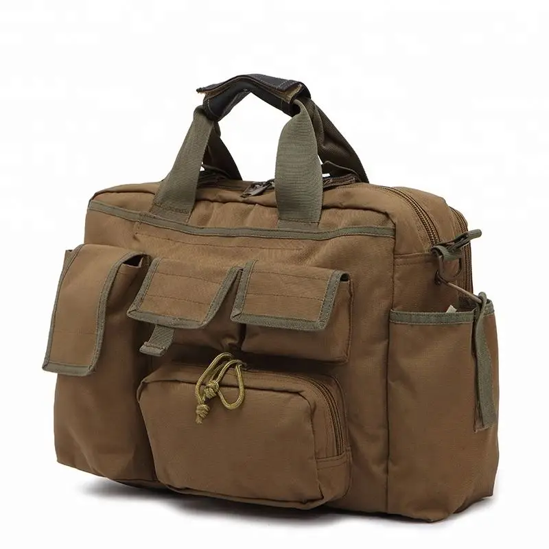Прочная винтажная холщовая сумка-мессенджер через плечо с несколькими карманами для ноутбука в стиле милитари для тяжелых условий эксплуатации для мужчин