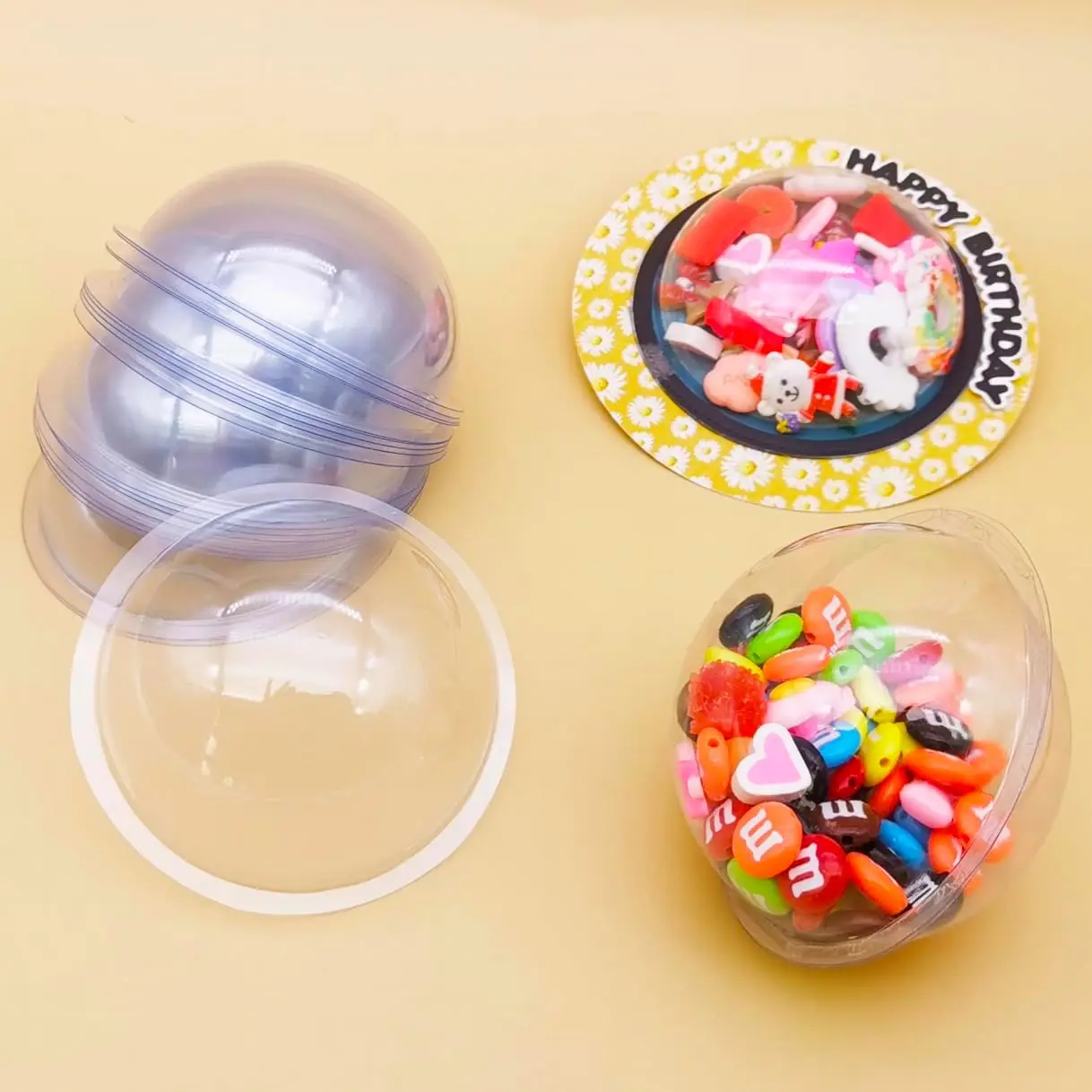 Custom Half Ball Clear Plastic Candy Dome Holder Card Shaker Cards Transparent Plastic Blister Clamshell Packing Covers