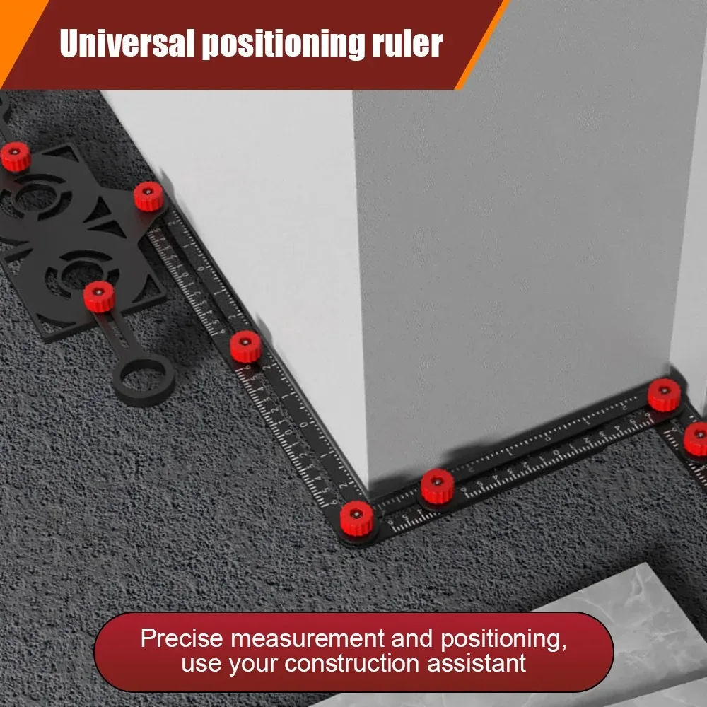 Multi Angle Measuring Ruler Folding Positioning Ruler Tile Flooring Punch Tool Universal Adjustable Tile Hole Locator Kits