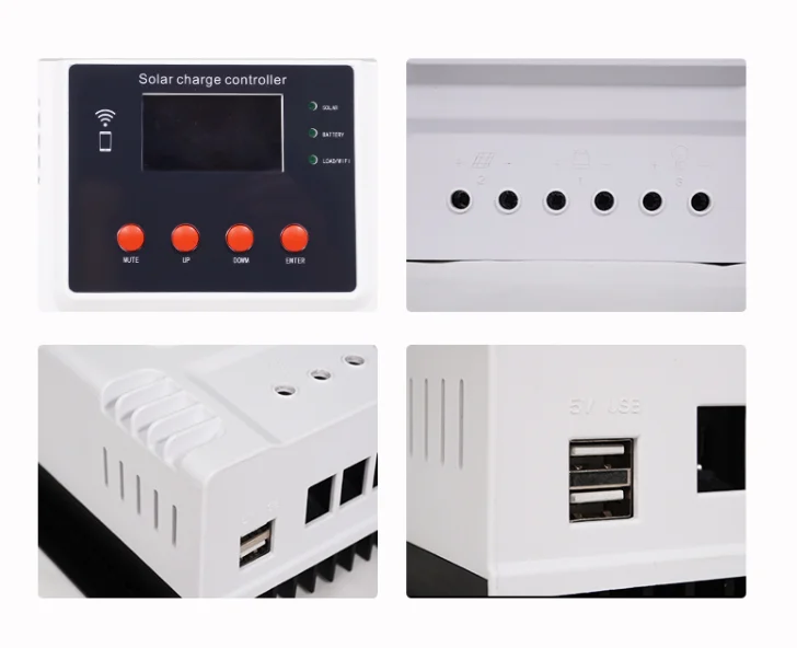 12v 24v/48v Auto Solar Charge Controller Wifi Apps 10-60a Dual Usb Battery Pwm Controller For Solar Energy System