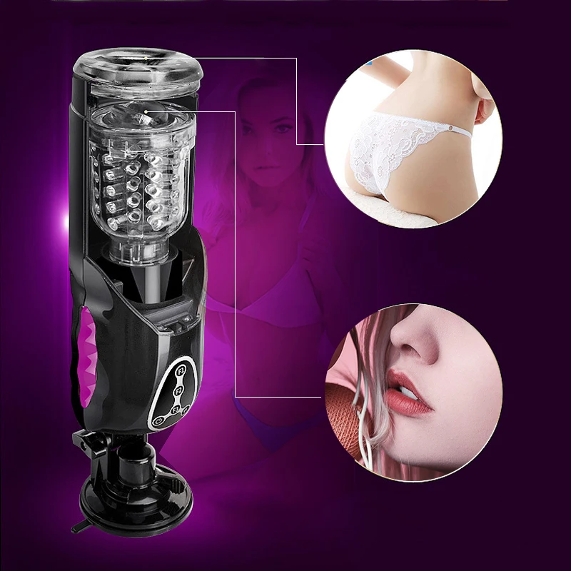 Fully automatic rotating retractable aircraft cup with voice masturbation cup for men sex toys adult products