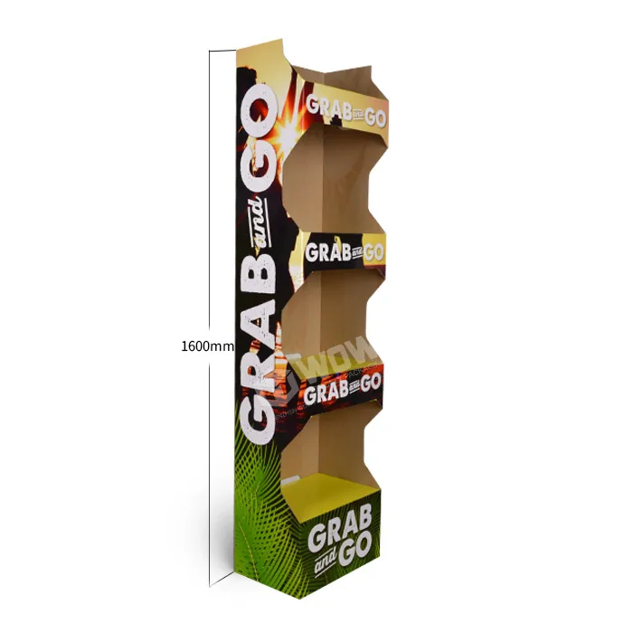 Point of Sale Printers Customized Cardboard Corrugated Free Standing Chocolate Bar POS Display Stands