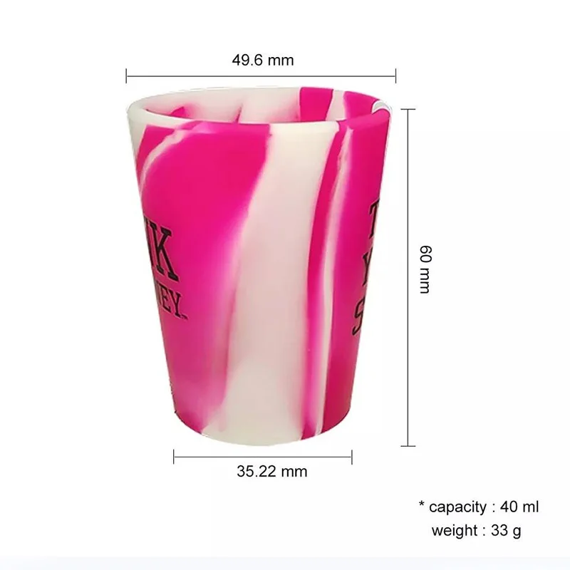 Factory price Custom logo print bar 1.5 oz shot glass/40ml Silicone Unbreakable Shot Glasses for Party