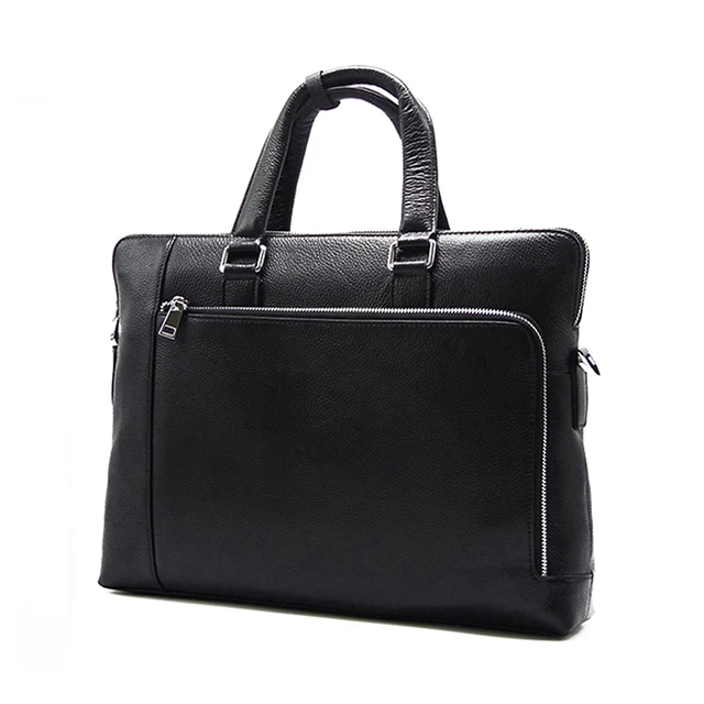 Hot sale class hot sale durable genuine leather laptop mens Bag MOQ 1 piece in stock customize OEM man briefcase