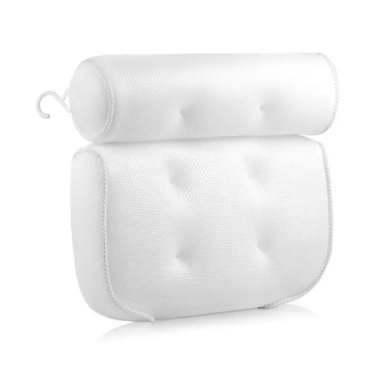 Premium Quality Custom Soft and Quick Dry Extra Thick Non-Slip Bath Tub Pillow 3D Mesh Spa Bath Pillow with Suction Cups