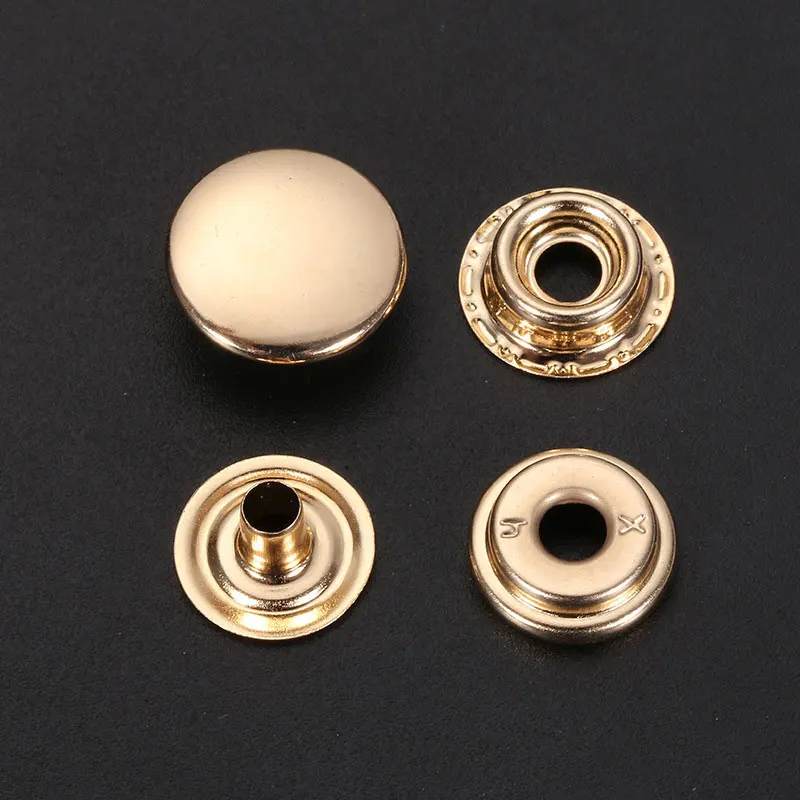 High quality 15mm 12.5mm 10mm metal snap fastener rivet stainless steel brass press snap button