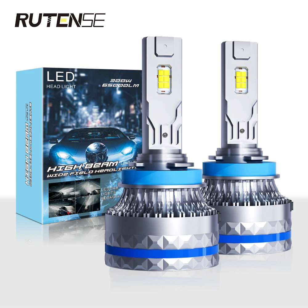 Автомобильные фары RUTENSE C10 Cob H1 H4 H7 H13 H11 300 Вт 65000lm высокой мощности светодиодные для автомобиля Универсальные