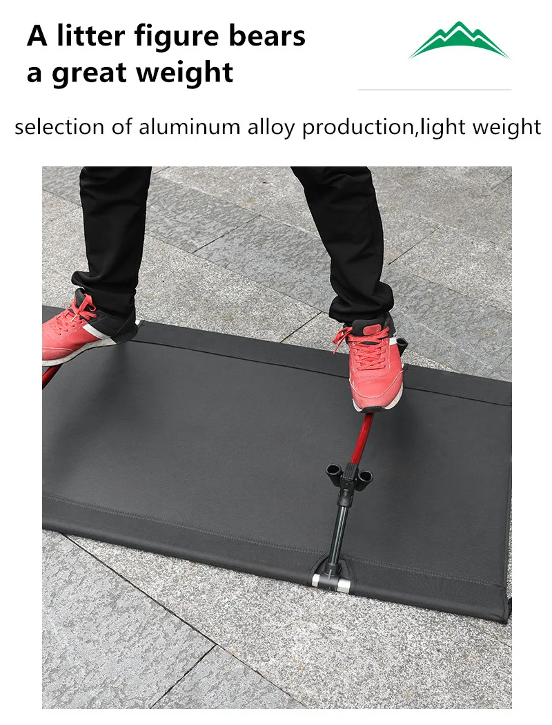 Easy Carrying Aluminum Portable Black 300d High-density Filament Oxford Cloth Stretcher Camping Bed