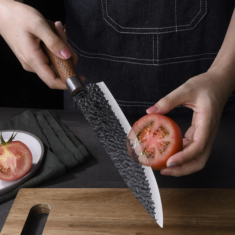 6pcs japan fillet knife professional portable chef knife set Damascus steel case wood handle kitchen knife set