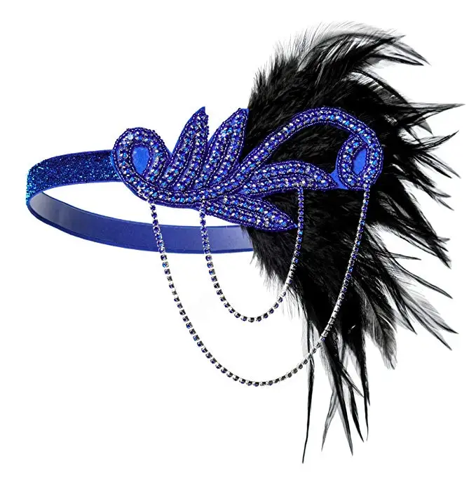 Handmade Bohemia Peasant Gypsy Hippie Feathers Braided Beaded Stretch Wrap Hair Band