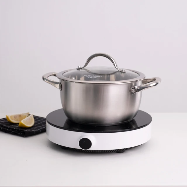 2024 New design wholesale custom kitchenware Cooking pot and pan with glass lid induction gas dual use