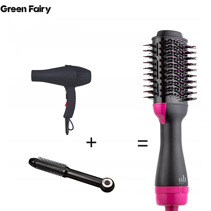 fast dryer hair straightener comb brush 3 in 1 multi-purpose use hair dryer electrical rotating hot air brush hair dryer machine