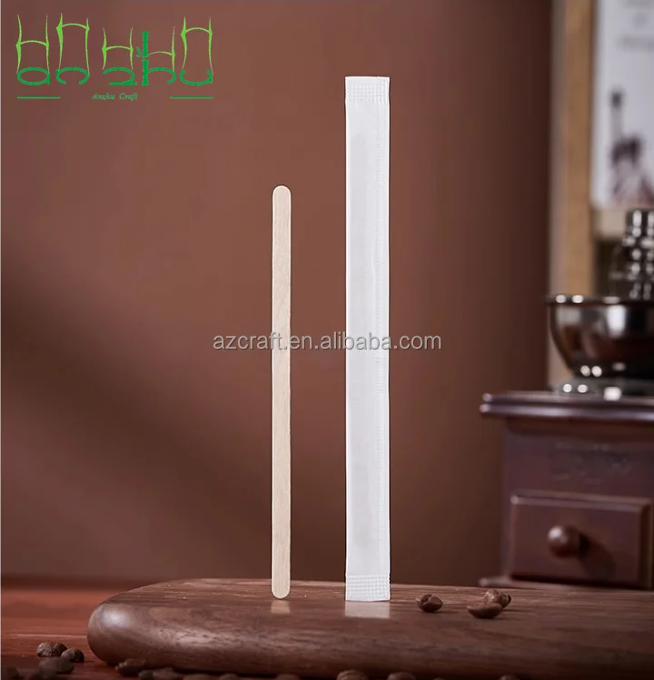 Custom Logo Wooden Stir Sticks Biodegradable Cafe Grade Natural Bamboo Coffee Stir Sticks for Cocktails Tea