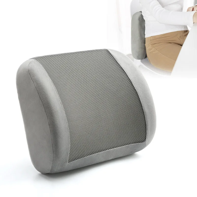 Pu Memory Foam Chair Orthopedic Lumbar Lower Back Pain Pillow Car Waist Back Support Cushion With 2 Straps