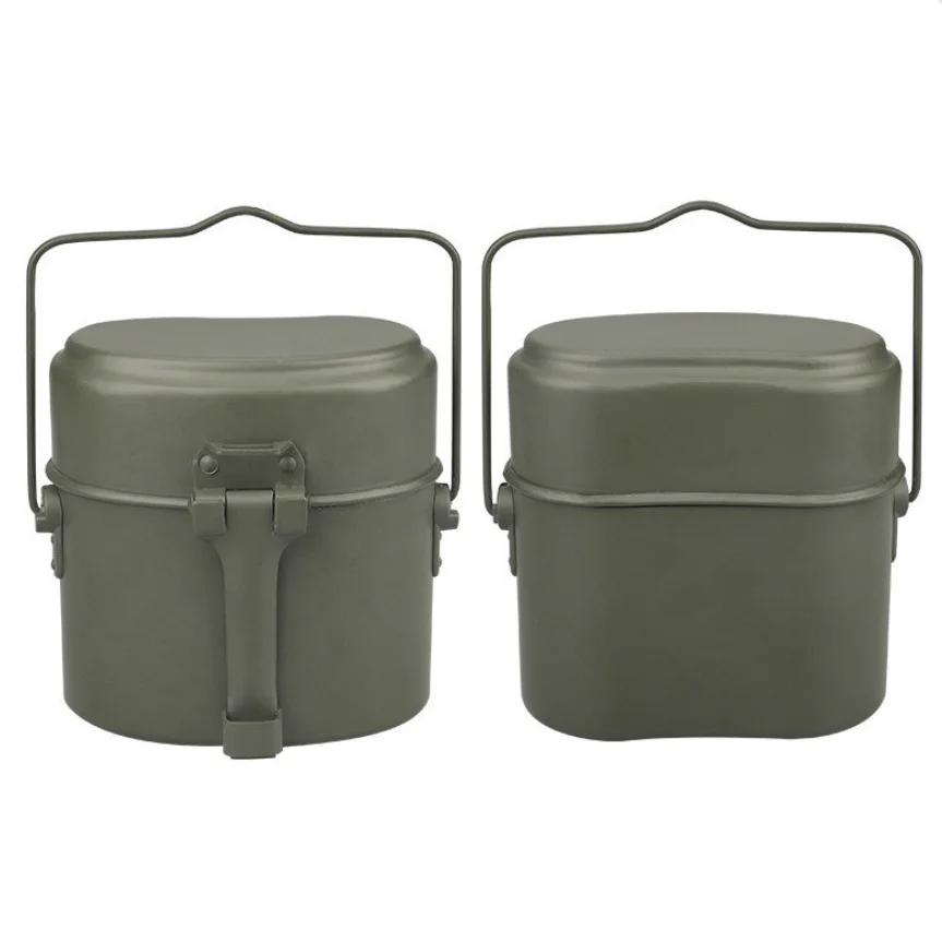 DFM1104  German Belarus Russia bowler mess tin lunch box camping heating pot bowl lid pan aluminum 3 pcs kit set