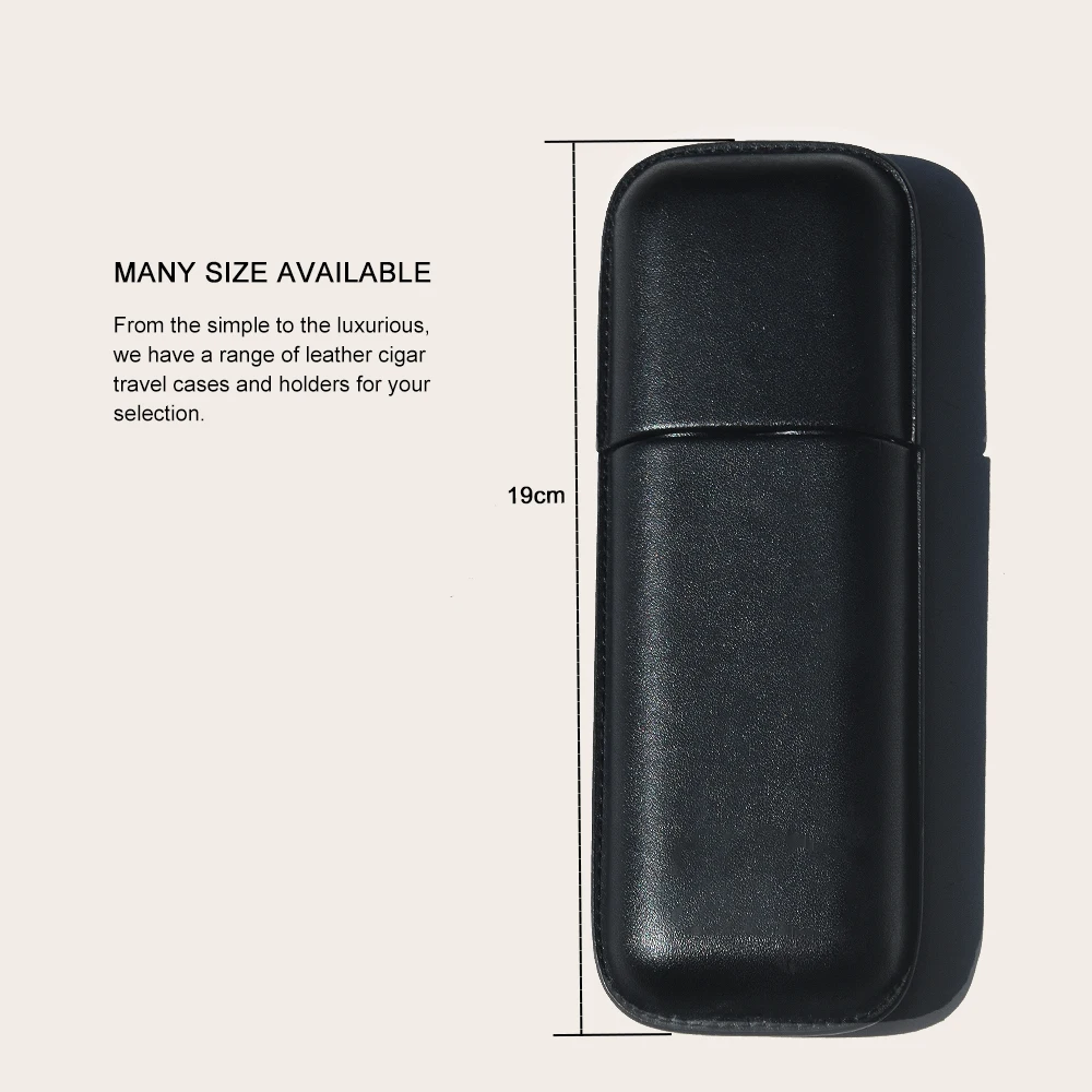 Wholesale new design luxury travel cigar packaging accessories oil wax genuine leather cigar holder case