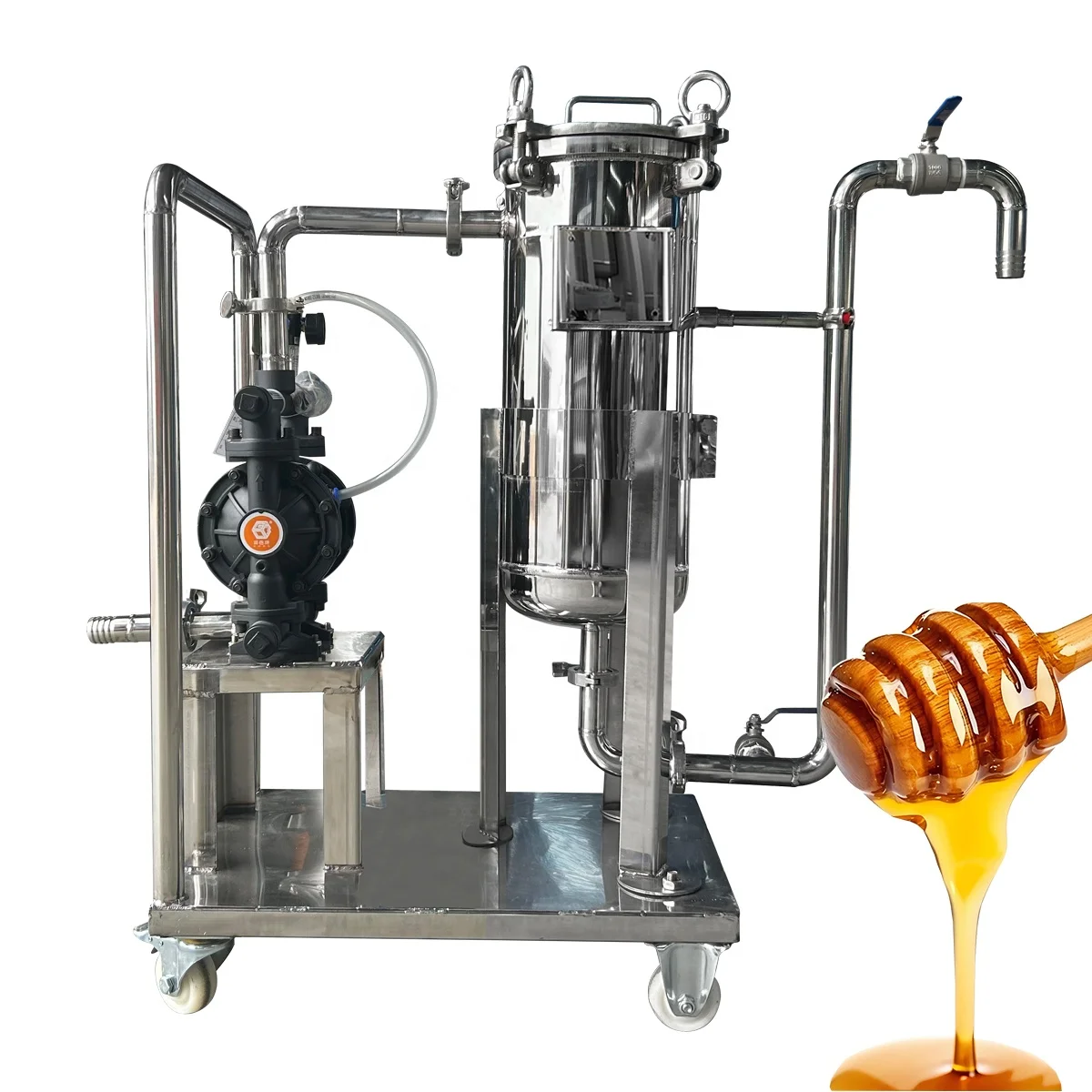 Practical And Economic Design Mel Honey Syrup Movable Bag Filtration Filter housing Equipment System