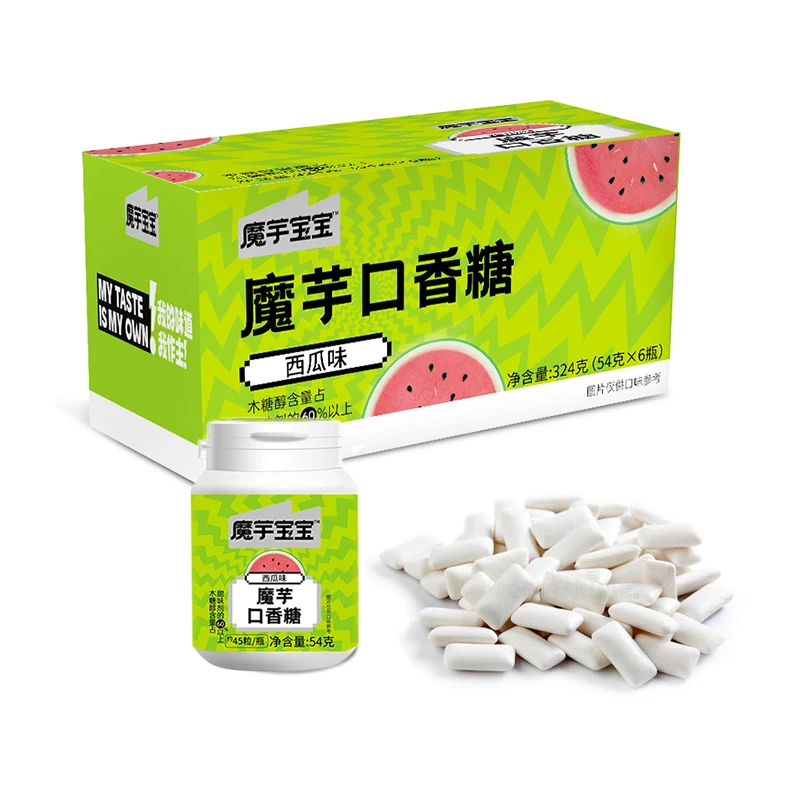 Hot selling fat-free protein-rich selenium konjac chewing gum sugar-free energy chewing gum xylitol chewing gum