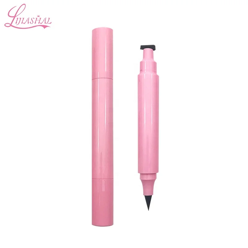 Makeup vegan high pigment eyeliner stamp pink makeup pens with own logo (1600406723809)