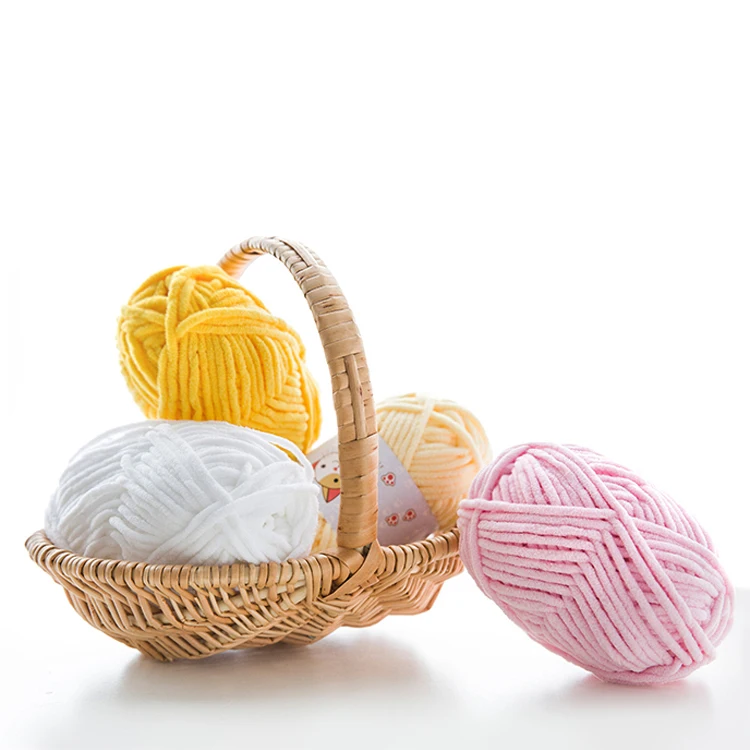 Разноцветное вязание крючком Yarncrafts 100% полиэстер синель крупная пряжа