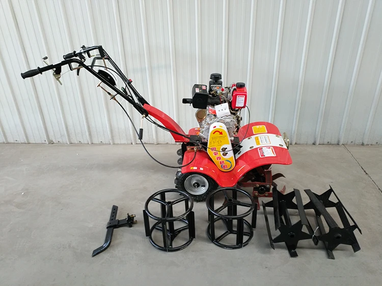 Agriculture greenhouse rice garden equipment tools mini cultivator machine tiller plough wheel farm mini power tiller