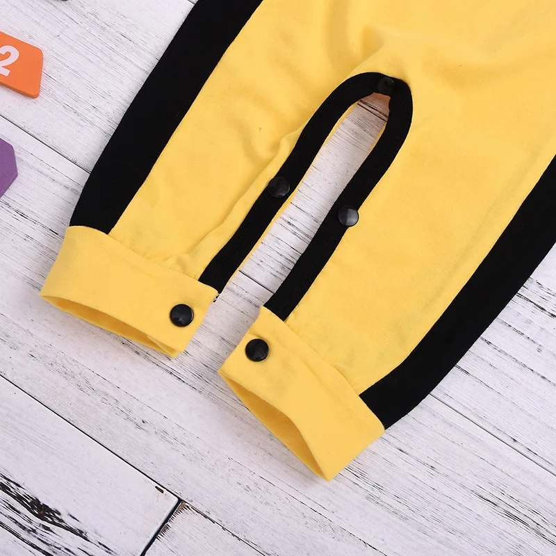 
ChengXi Martial Art Style Baby Yellow Long Sleeves Romper For Spring and Autumn Bruce Lee 