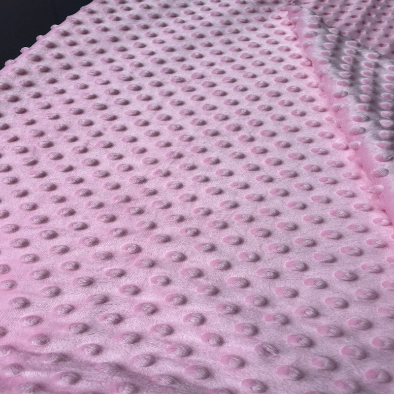 baby quilt blanket 100% polyester 3D embossed bubble plush velvet fleece dot minky fabric rolls for cuddle comfort baby blanket