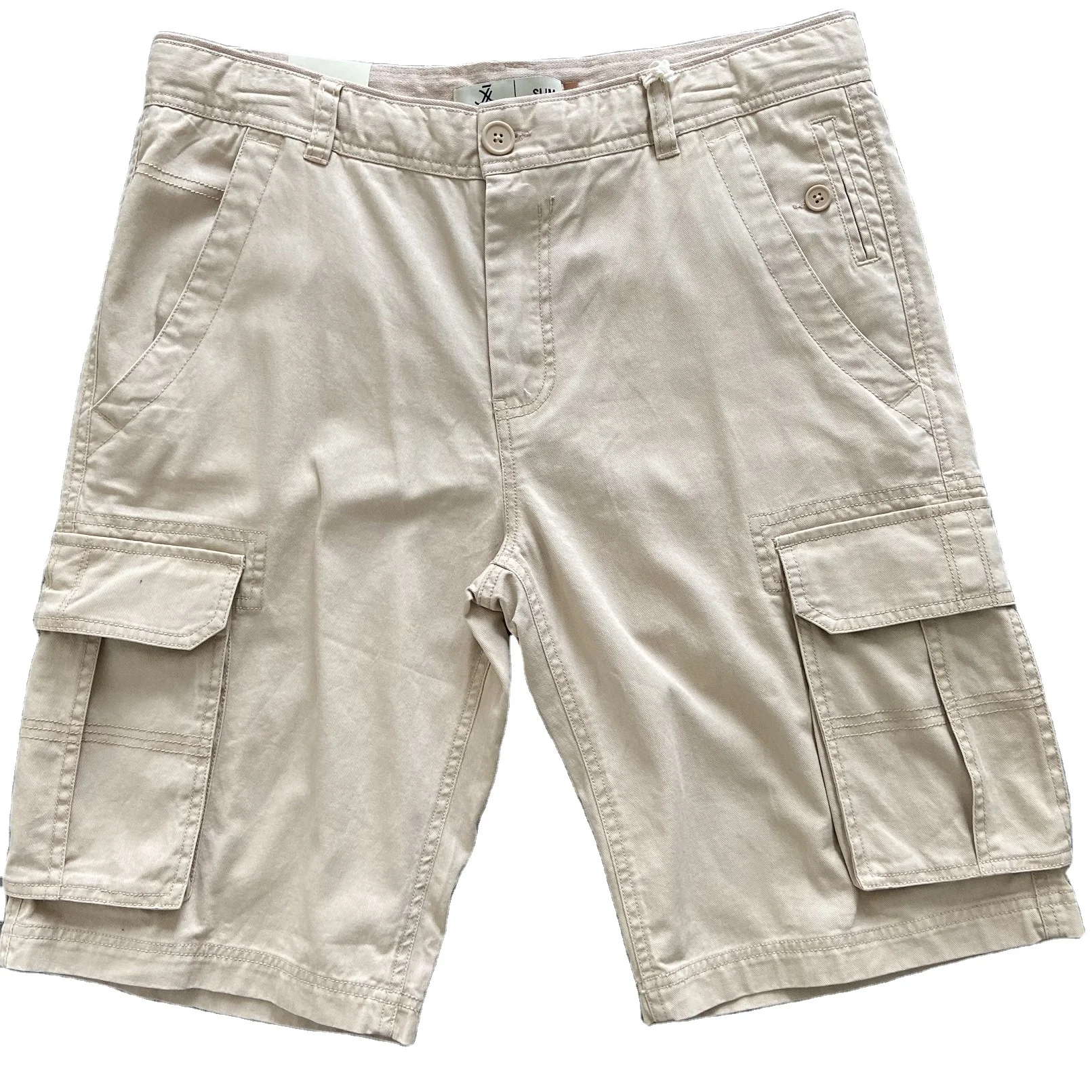 
Mens Premium Cotton Chino Twill Washed Multi Pocket Cargo Short 