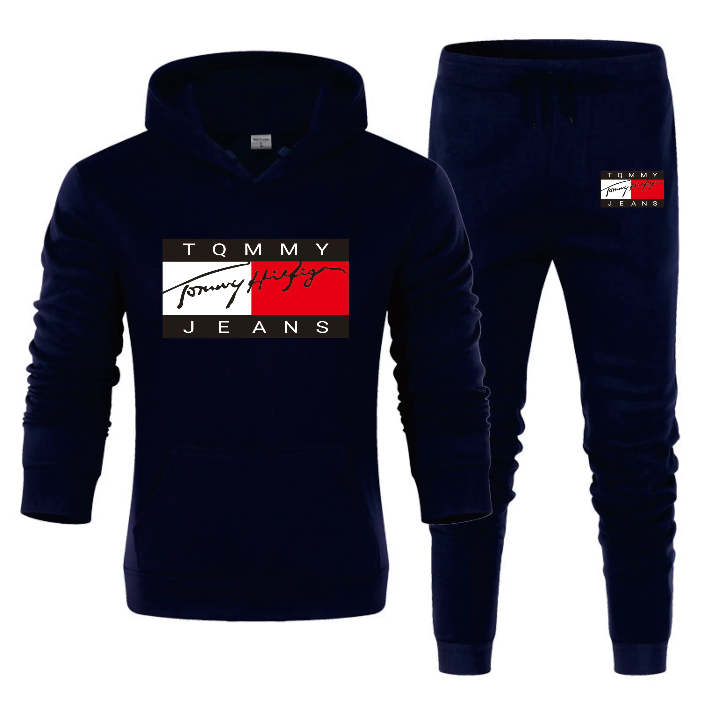 OEM Sports Reflective Football Hoodie Tracksuit Sweatsuit for Men Running Sports Wear 2 Piece Set Outfits Jogging Workout Clothe