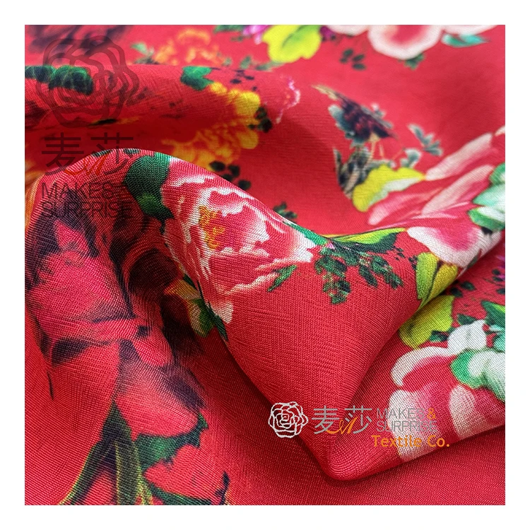 Customize Digital Printing Floral Viscose Printed Fabrics 100 Viscose Modal Fabric For Shirt Dresses Home Textile