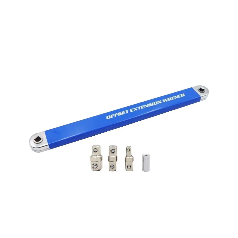 Offset Extension Wrench High-Carbon Steel 15.4inch Impact Socket Ratchet Wrench Tool with 1/4inch 3/8inch 1/2inch Square Wrench