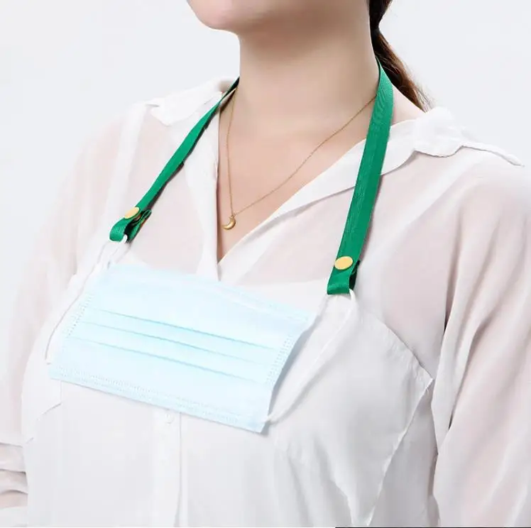 2020 Anti-Lost Hang On Neck Masking Polyester Lanyard Holder Strap Rope Elastic Adjustable Facemaskes Extension Kids Lanyard