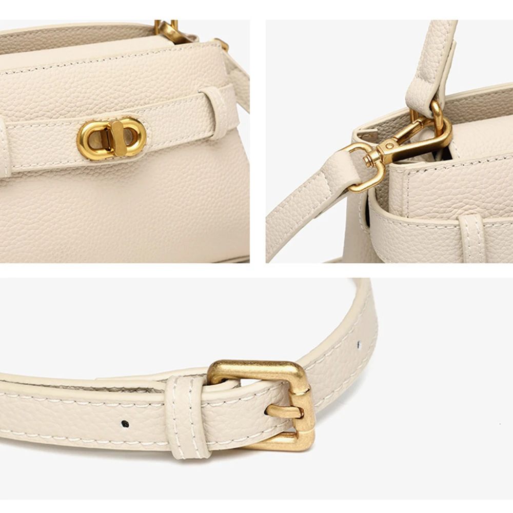 Guangzhou Latest Bags 2023 Women Cow Hide Genuine Pure Leather European Hand Bags Luxury Handbags Cowhide