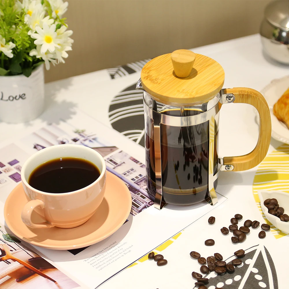 Trending Products 2024 New Arrivals French Press Glass Double Insulated 304 Stainless Steel Coffee Maker