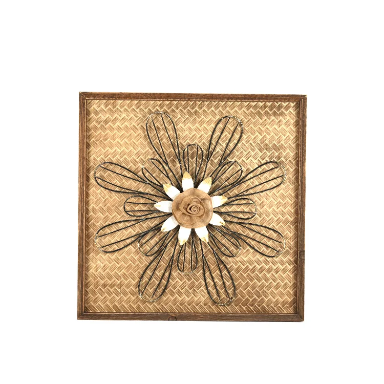 
Fashion Home Interior Bedroom Display Art Hanging Metal Wire Wood Frame Wall Decor 