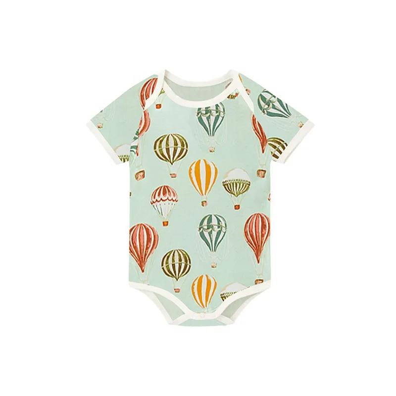 INTIFLOWER 23051 Factory Customized New Born Thin Short Sleeve Cartoon Baby Bodysuits Soft Infant  Onesies Jumpsuit