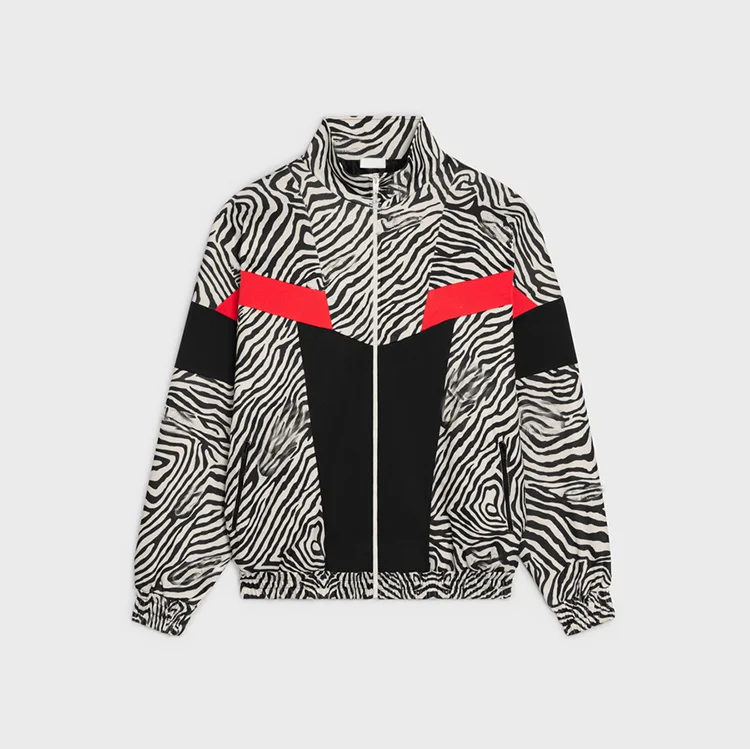 High Quality oversized men unique jackjacket for men zebra stripes color block jacket coats mens