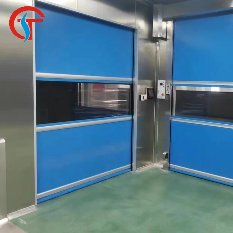 PVC Fast Rapid Roll Up Gate Industrial Radar Control Fire Proof Curtain Factory Workshop Warehouse High Speed Door