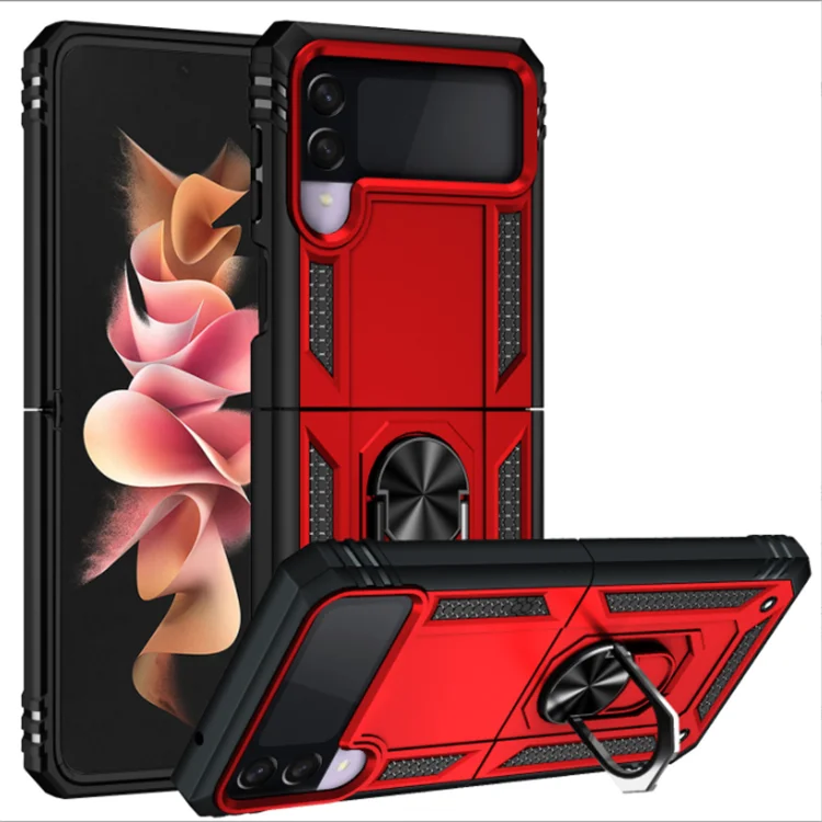 For Samsung Galaxy Z Flip 3 Case Magnetic Car Holder Ring Shockproof Armor Phone Case For Galaxy Z Flip 3 5G Back Cover