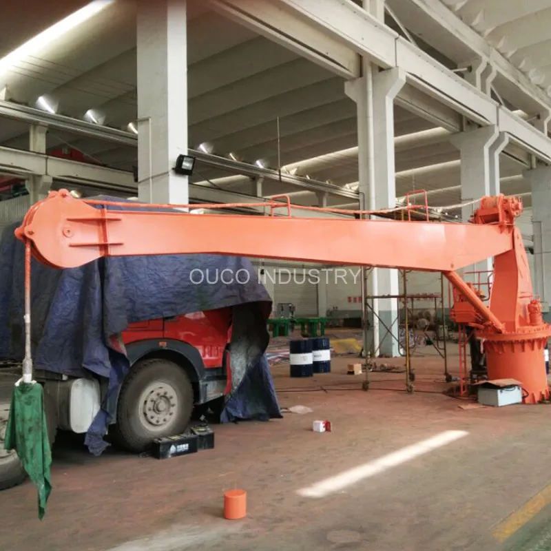 3t4m Pedestal Floor Electric Hydraulic Boom Marine Crane