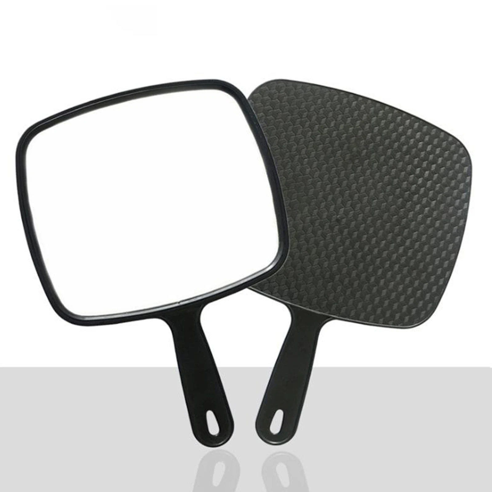 Professional Salon Hair Stylist Large Handheld Mirror w/Handle Wide Angle Handheld Cosmetic Mirror Dressing Paddle Salon