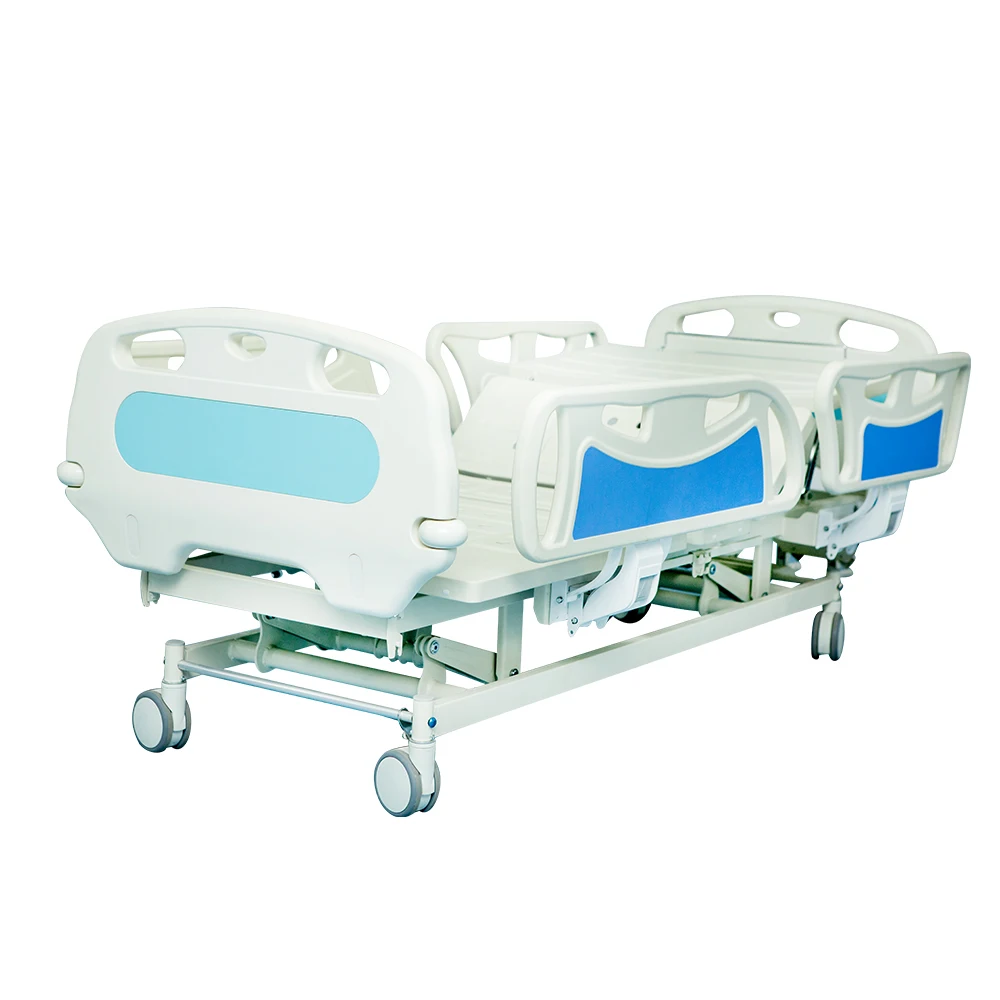 Cardiac Manual Mechanical Bariatric Emergency Semi Fowler Flat Hospital Hydraulic Couch bed With Monkey Bar Price From China