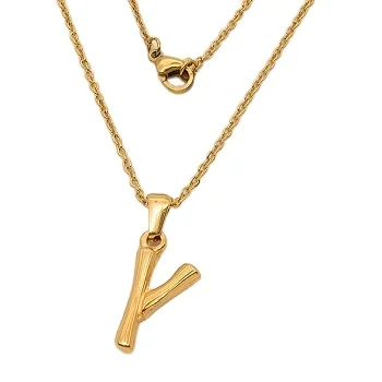 
Trendy 2020 gold sliver plated old English front luxury necklace for women and men 