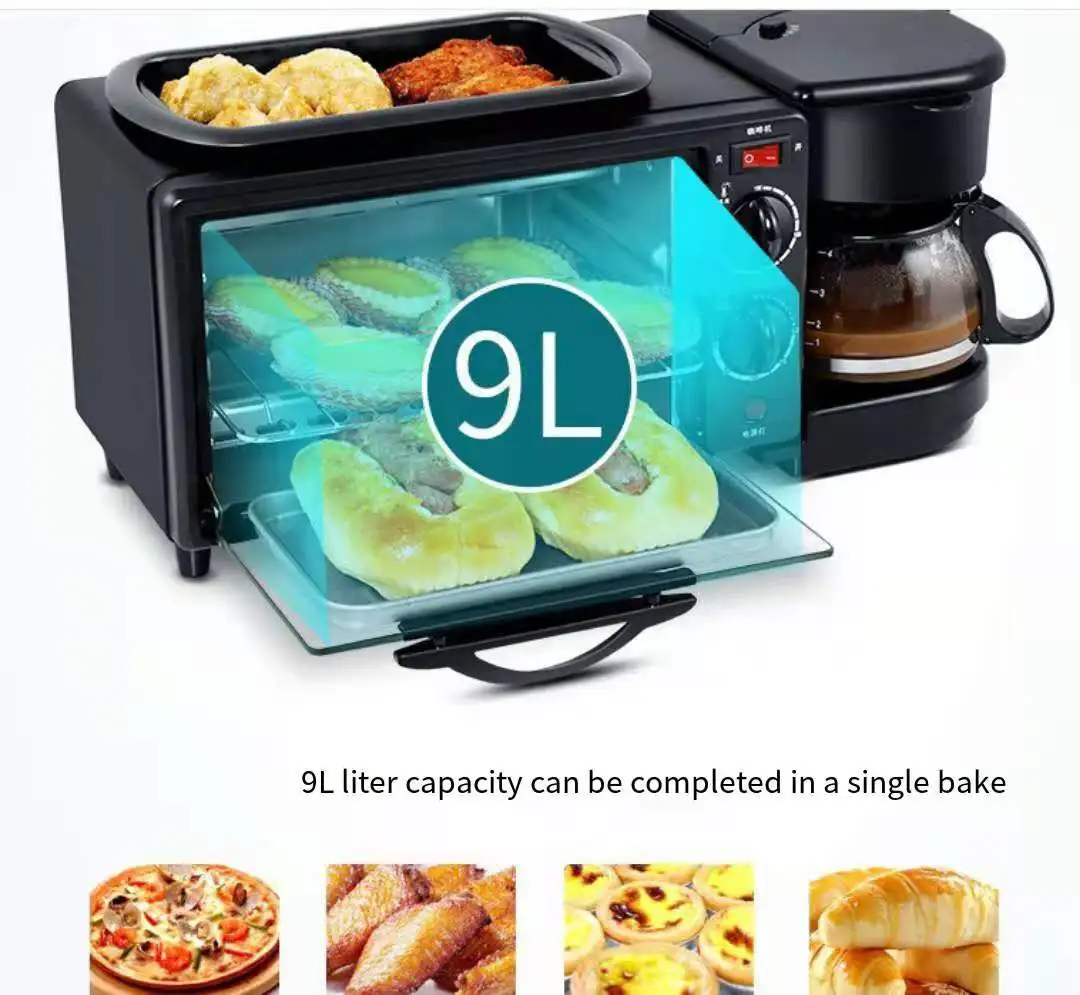 Quality Chinese All in one Multifunctional Automatic 3 in 1 Breakfast Makers machine with Toast Oven Coffeetea Pot Frying Pan